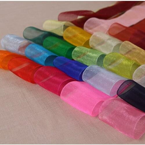 20 colors (10 yards/lot) 2'' (50mm) organza ribbons wholesale gift wrapping decoration Christmas ribbons