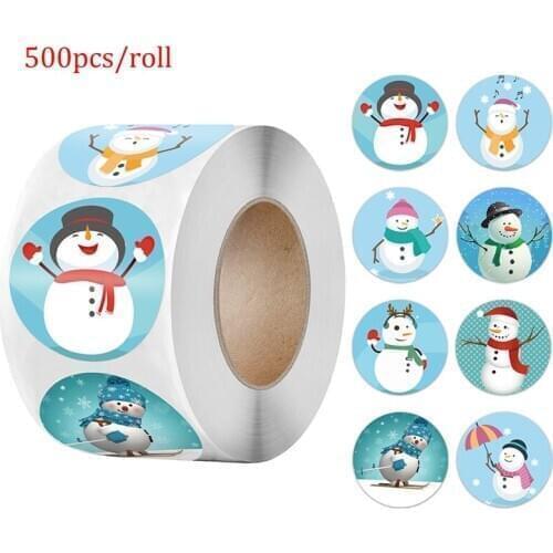 Cartoon Christmas Tree Santa Claus Design Paper Label Merry Christmas Cute Stickers Stationery Stickers Christmas Stickers