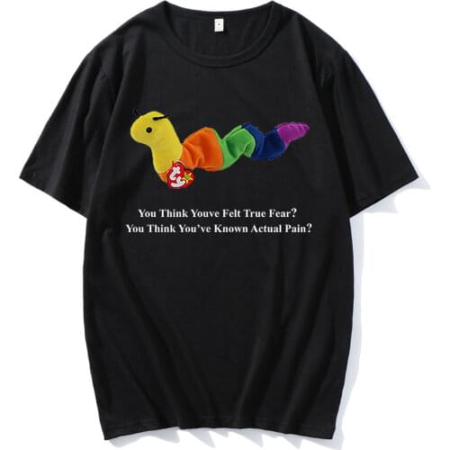 2021 Fashion Anime Inchworm Summer Printed O-neck High Quality T-Shirt Funny Oversized Men Casual Short T-shirts Cotton Tee Tops