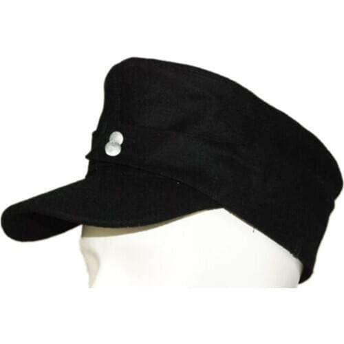 WWII WW2 GERMAN WH ELITE EM ARMY M43 PANZER WOOL FIELD CAP HAT BLACK
