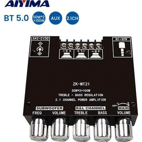 AIYIMA TPA3116D2 Power Amplifier Board Bluetooth-compatible 5.0 Stereo Subwoofer Amplifier 2.1 Sound Amplificador 50Wx2+100W