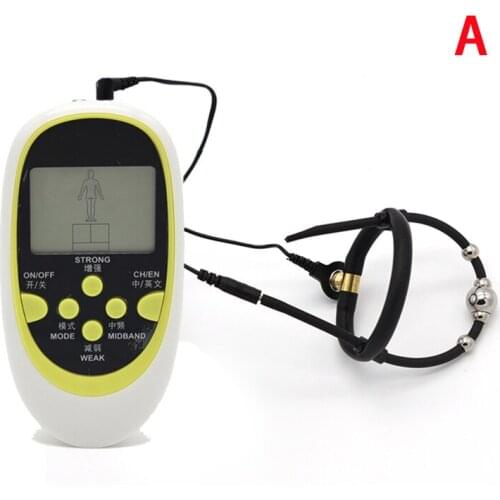 Conductive Silicone Steel Beads Penis Glans Ring Electro Shock Cockring Sex Toys For Men Medical Themed Toys