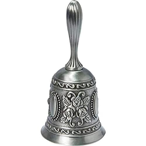 Hand Bell, Metal Tone Ring Alarm Hand Hold Service Call Bell Desktop Bell Tea Dinner Bell Game Bell, Christmas Bell