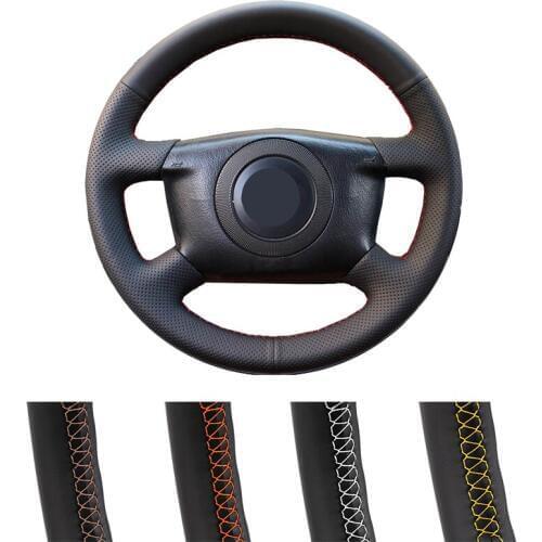 DIY Customized Car Steering Wheel Cover For Audi A6 2000-2004 A8 2000-2002 Auto Artificial Leather Steering Wrap