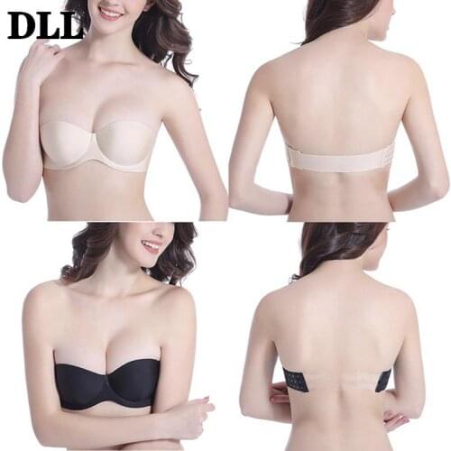 Strapless Bra Bralette Underwear Wedding Brassiere Underwired Back Nude Bras Gathering Invisible Bras Sexy Women Push Up