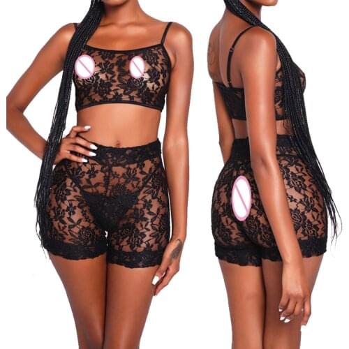 Sexy Women Lingerie Lace Nightwear Clothes Micro Bikini Suit Underwear Exotic Apparel 2 Pieces Swimming Set