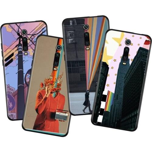 Aesthetic Style Painting Art Silicone Cover For Xiaomi Redmi K40 Gaming K30i K30T K30S K30 Ultra K20 10X Pro Black Phone Case