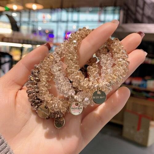Rhinestone Women Hair Ties Elastic Gum Rubber Band Light luxury Fashion Hair Bands Hair Accessories For Women