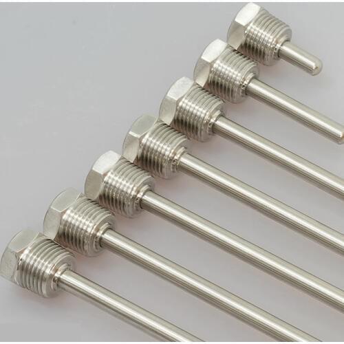 20/35/50/80/100/150/200mm Thermowell,Thread 1/2" (DN15) Stainless Steel 304 Waterproof Solar Temperature Sensor