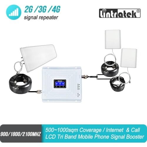 Signal Booster with Two Antennas GSM 900 UMTS 2100 4G 1800 Mobile Signal Booster Two Indoor Antennas Repeater Amplifier Set #43