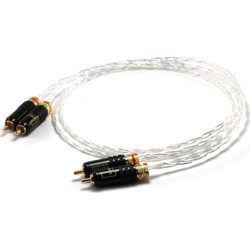 Pair Hight Quality 3AG occ copper silver plated audio Interconnects cable with WBT-0144 RCA plug connector