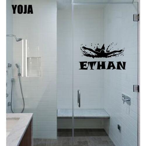 YOJA 14x24.9CM Interesting Home Decor Accessories Wall Stickers Bathroom Glass Decal G2-0387