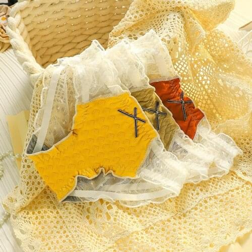 Womens Sexy Panties Girl Lace Underpants Womens Bow Underwear Mid Waist Solid Color Briefs Sexy Transparent Female Lingerie