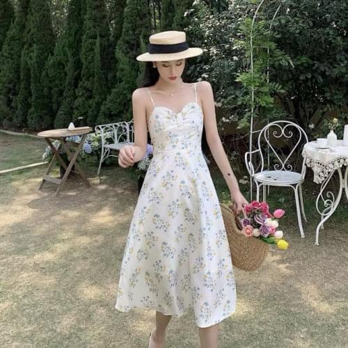Elegant Floral Print Linen Long Dress Summer Sleeveless O-neck Women Dresses 2021 Office Lady Lace A-line High Waist Vestidos