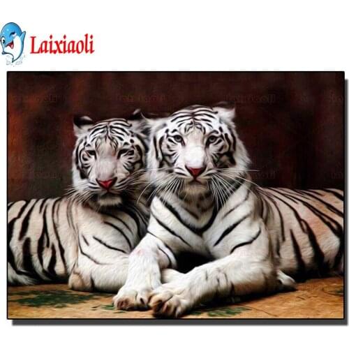 Animal tigers painting Diamond Painting Kit Diamond Embroidery Full Square round crystal Beaded DIY Rhinestones Decoration Home