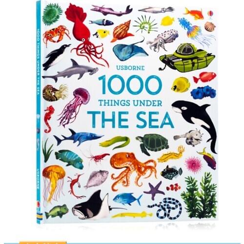 4-8 years old 1 book/set Usborn 1000 Things Under the Sea Early education book Picture book of English word knowledge cognition