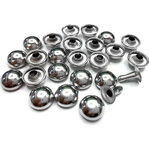 100 sets per pack . leather handbags and shoes with metal rivets. Face diameter 10mm nail. Sided rivets. Color painting nails