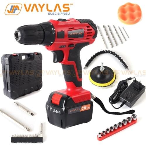21V Electric Screwdriver 45N.m Cordless Electric Drill Set Household Power Tool with Power Accessories for Home DIY Use
