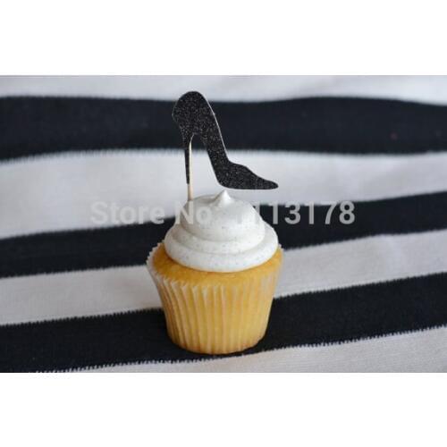 Cheap High Heel Glitter Cupcake Toppers party Toothpicks - Food Picks wedding baby shower birthday