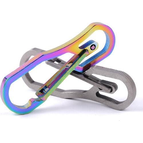 H962 Outdoor titanium TC4 buckle mechanic press the key ring elastic ring hanging EDC multifunctional carabiner