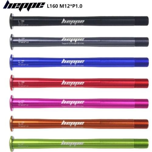 HEPPE MTB Road Bike Thru Axle Rear Hub Shaft Skewers 12x142 12x148 Wheel Axis Hub Shaft Quick Release 160mm M12xP1.0 Multicolour
