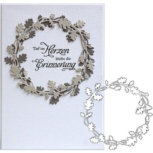 Fall Wreath Metal Cutting Dies Scrapbooking New Flowers Dies for Card Making Embossing Die Cuts Crafts