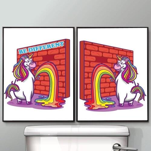 Rainbow posters and prints animal poster wall art canvas painting children wall pictures living room home decoration