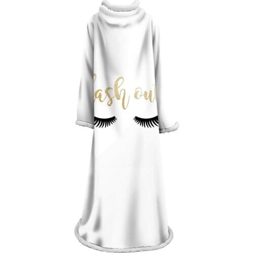 Sherpa Throw Blanket With Sleeve 3D Dusty Lightning Printed Bedspread Photography Plush Blanket on Sofa 150x200cm