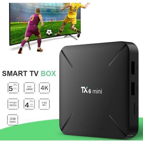 Android 9.0 TX6 Mini HD Network Set Top Box 2GB+16GB 4K H6 Quad Core WIFI Media Players TX6 Tanix Set Top Box US/UK/EU/AU Plug