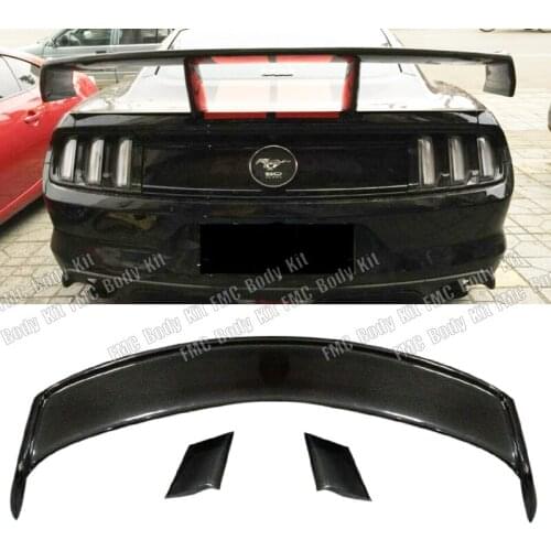 Real Carbon Fiber Car Rear Wing Trunk Lip Spoilers For Ford Mustang GT500 2015 2016 2017 2018