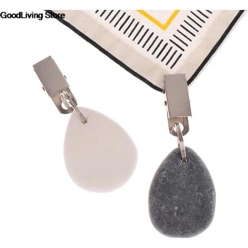 1pc Teardrop Stone Tablecloth Weights Stainless Steel Metal Holder Clip Buckles Hanging Cloth Party Picnic Table Cover Decorat
