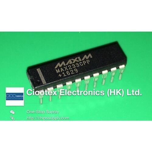 2pcs/lot MAX233CPP+ DIP20 IC 2DVR-2RCVR RS232 5V 20-DIP
