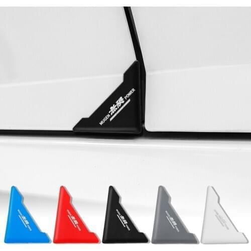 2pcs Silicone Car Door 90 Degree Angle Corner Cover Bumper Crash Scratch Protector for Honda MUGEN POWER Emblem Car Styling