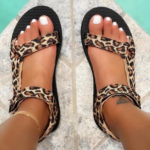 2021 Women Summer Shoes Sandals Flat Beach Sandals Velcro Fashion Outdoor Casual Sandals Open Toe Sandalias Zapatillas Mujer