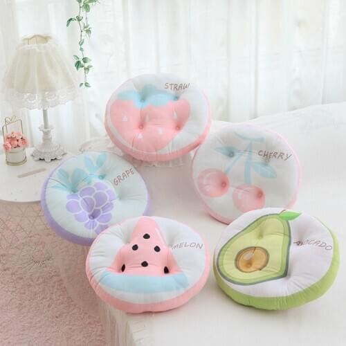 45cm Fresh Sweet Fruits Plush Chair Cushion Grape Cherry Avocado Lemon Mango Stuffed Pillow Vegetable Floor Cushion Futon Gifts