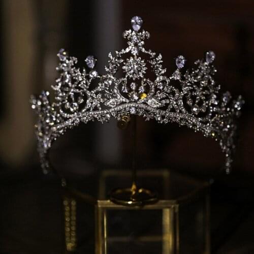 Shine Rhinestone Bridal Crown Hair Tiara Silver Color Wedding Prom Hair Piece Accessories Women Hairband