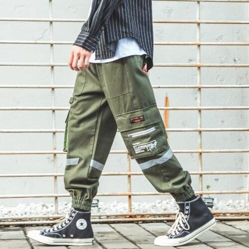 Side Buckle Pockets Cargo Harem Joggers Pants Streetwear Mens Harajuku Hip Hop Hipster Casual Sweatpants Trousers Pants