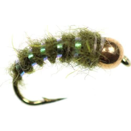 6pcs Artificial Fly Fishing Lures Fake Fly Shape Copper Ball Fiber Flashing Yarn Bait Single Metal Barbed Hook Tool