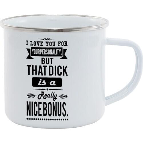 Stainless Steel Coffee Cup Gift For Husband Or Boyfriend, Sexy Love Mug Christmas Outdoor Halloween Fall Metal Enamel Camp