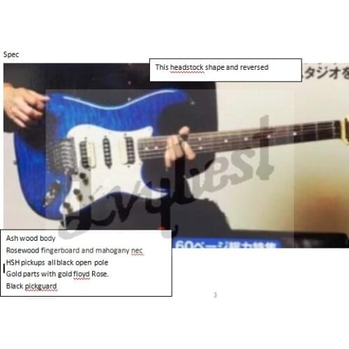 Electric guitar customized body and headstock shape,lvybest logo,Reversed usually headsock shape,ash wood body,mahogany neck