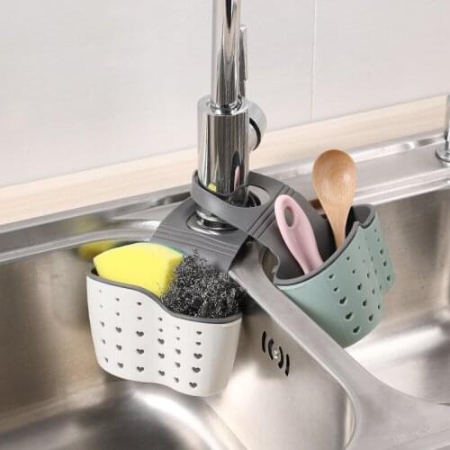 Kitchen Accessories, Utensil Organizer, Adjustable Hanging Sink Drainer, Sponge and Soap