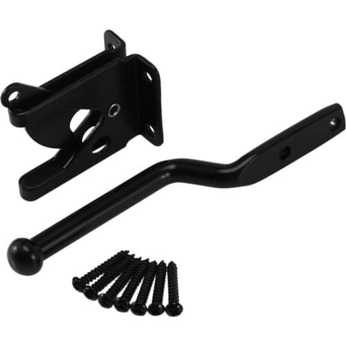 HOT-Self Locking Gate Latch Automatic Gravity Lever Fence Gate Lock for Wood Fence Gate Door Latches Steel Black