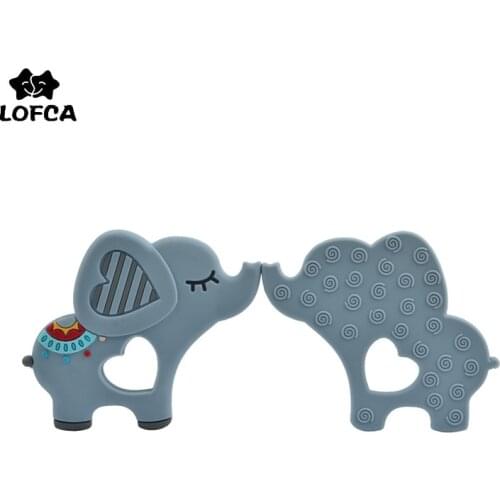 LOFCA 1pc Silicone New Elephant Teether Soft Baby Teething Toy BPA Free Giraffe Pendant Necklace Food Grade Necklace Making Gift