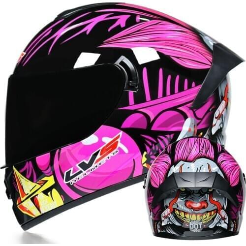 DOT Approved Safety Motorcycle Helmets Full Face Dual Lens Racing Helmet Strong Resistance Off Road Helmet 23