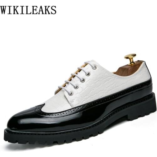 Brogue Shoes Men Formal Coiffeur Wedding Shoes Men Elegant Italian Party Shoes For Men Brand Sapato Oxford Masculino Buty Meskie