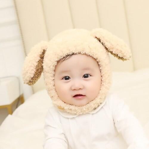 2-36 Months Baby Hats Cute Soft Plush/Knit Warm Hats Autumn Winter Thick Protection Ear Hat Infant Toddler Outdoor Needs Cap