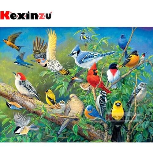 Kexinzu Full 5D DIY Square/Round Drill Diamond Painting "Thrush bird" 3d Diamond Embroidery Cross Stitch Decor Gift K04644