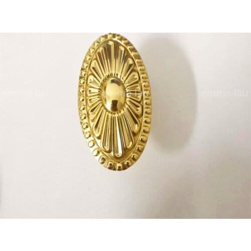 Solid Brass Knobs Furniture Drawer Handles Cupboard Pulls Single Hole Oval Shape Gold Kitchen Cabinet Handle Hardware