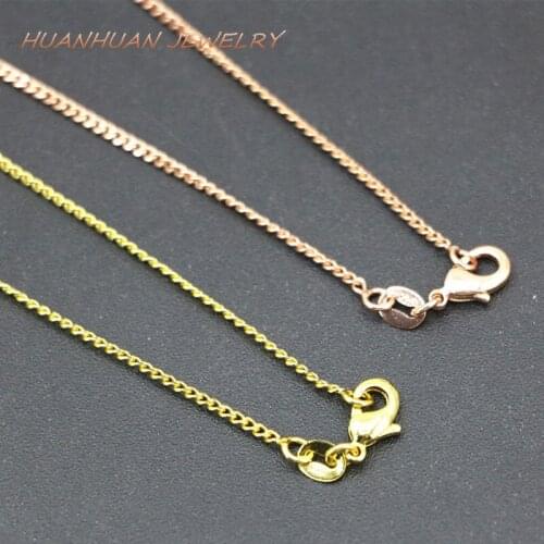 Attract Women Jewelry Stainless Steel Copper Necklace Link Chain 1x1.5mm Round Chains Choker Exquisite Party Gifts 18inch B3373