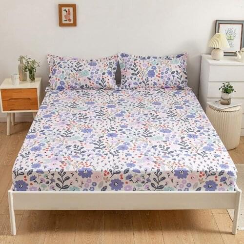 100% Pure Cotton Fitted Bed Sheet Mattress Single Twin Colorful Rainbow Cartoon Bed Sheet with Elastic Bottom Sheet Cotton